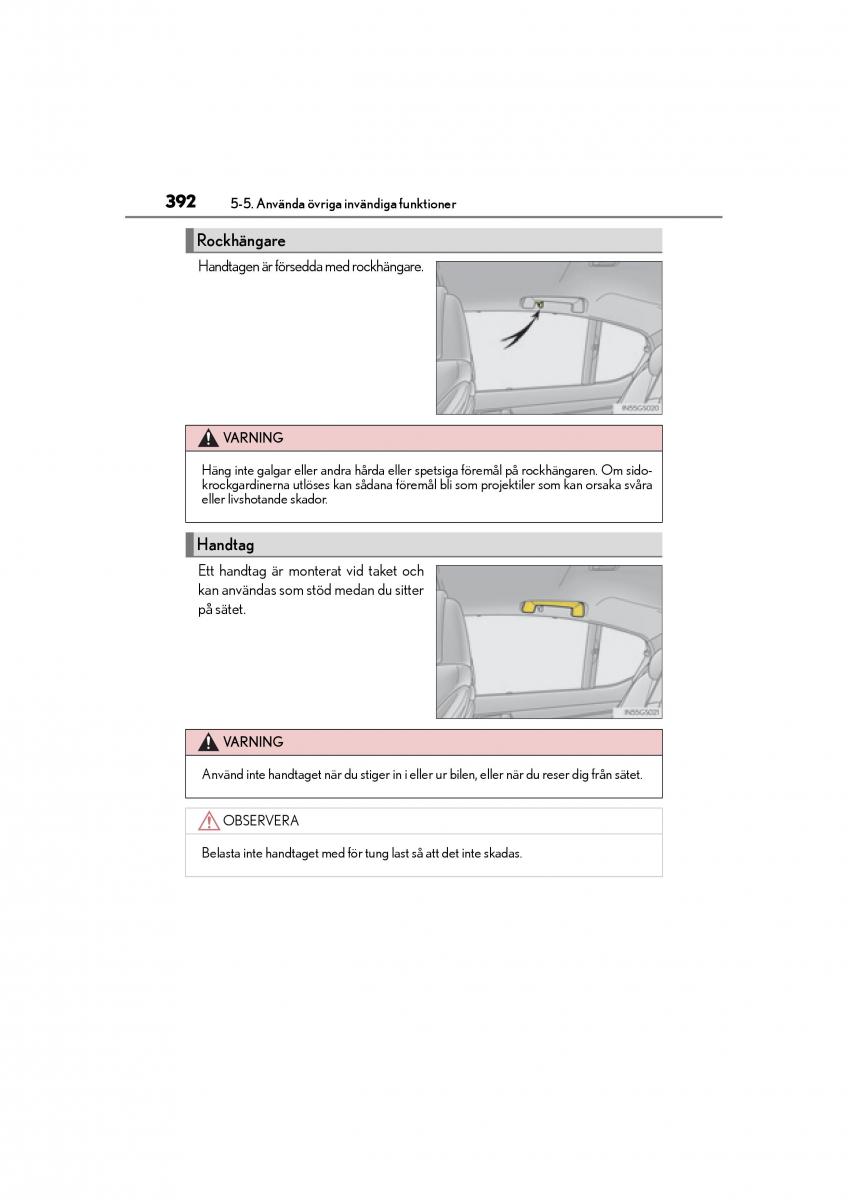 Lexus GS F IV 4 instruktionsbok / page 392