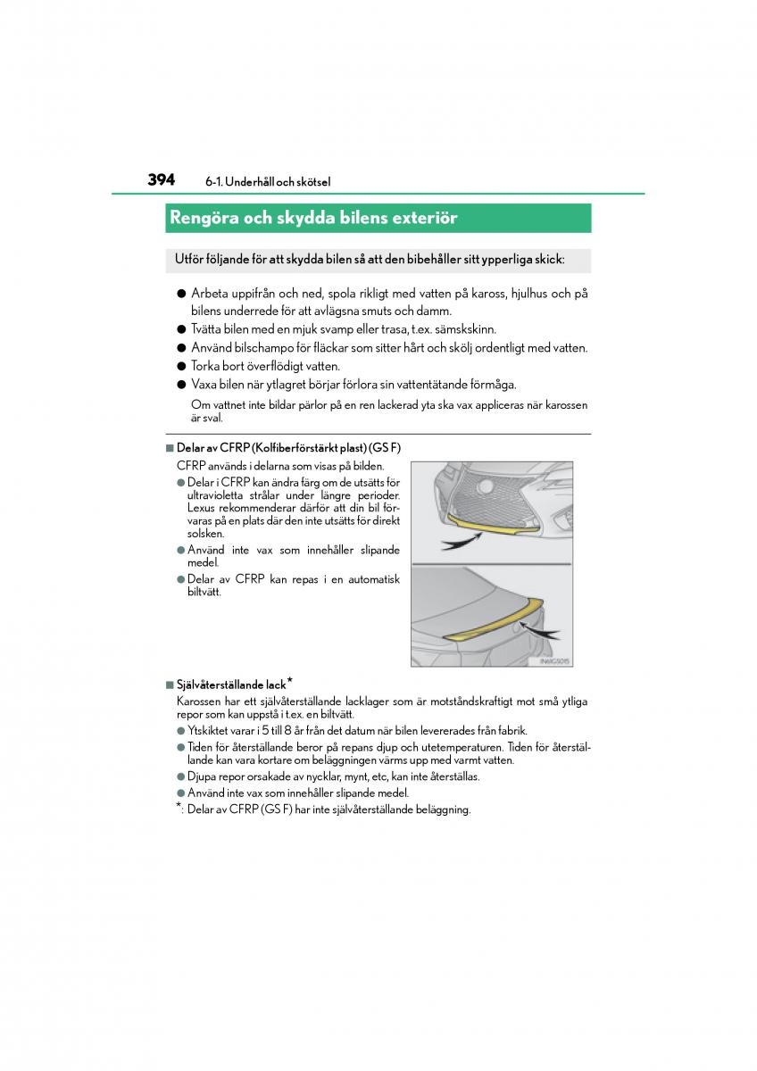 Lexus GS F IV 4 instruktionsbok / page 394