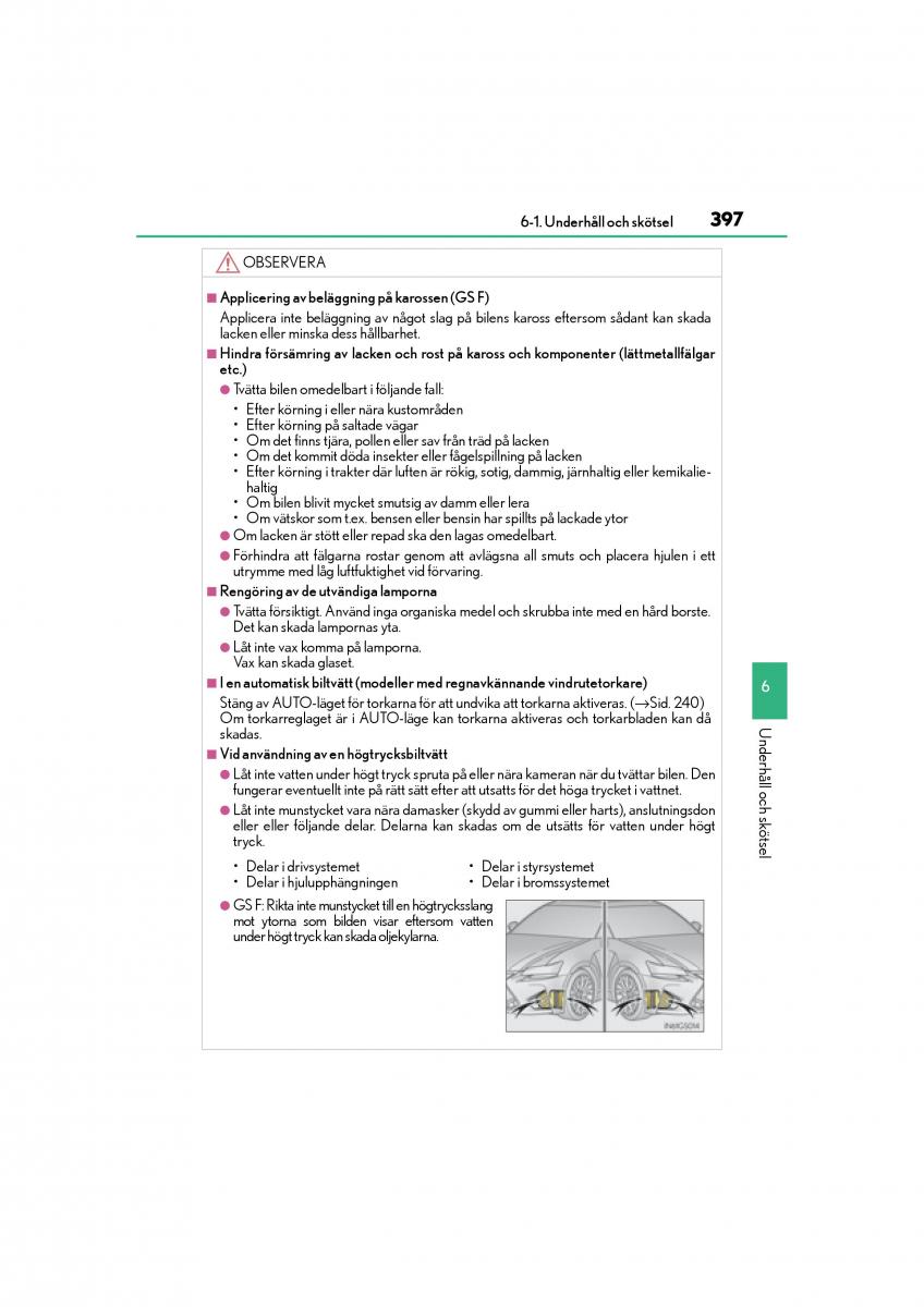 Lexus GS F IV 4 instruktionsbok / page 397