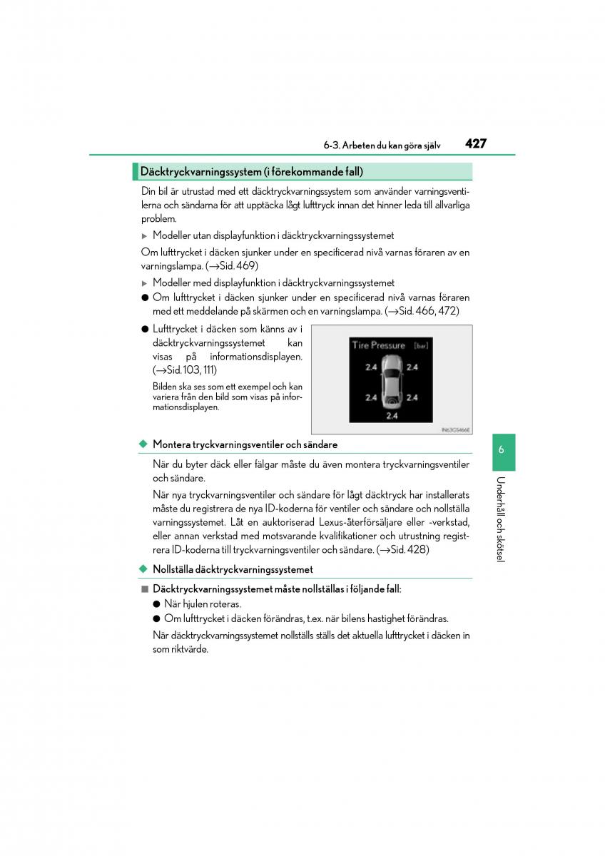 Lexus GS F IV 4 instruktionsbok / page 427