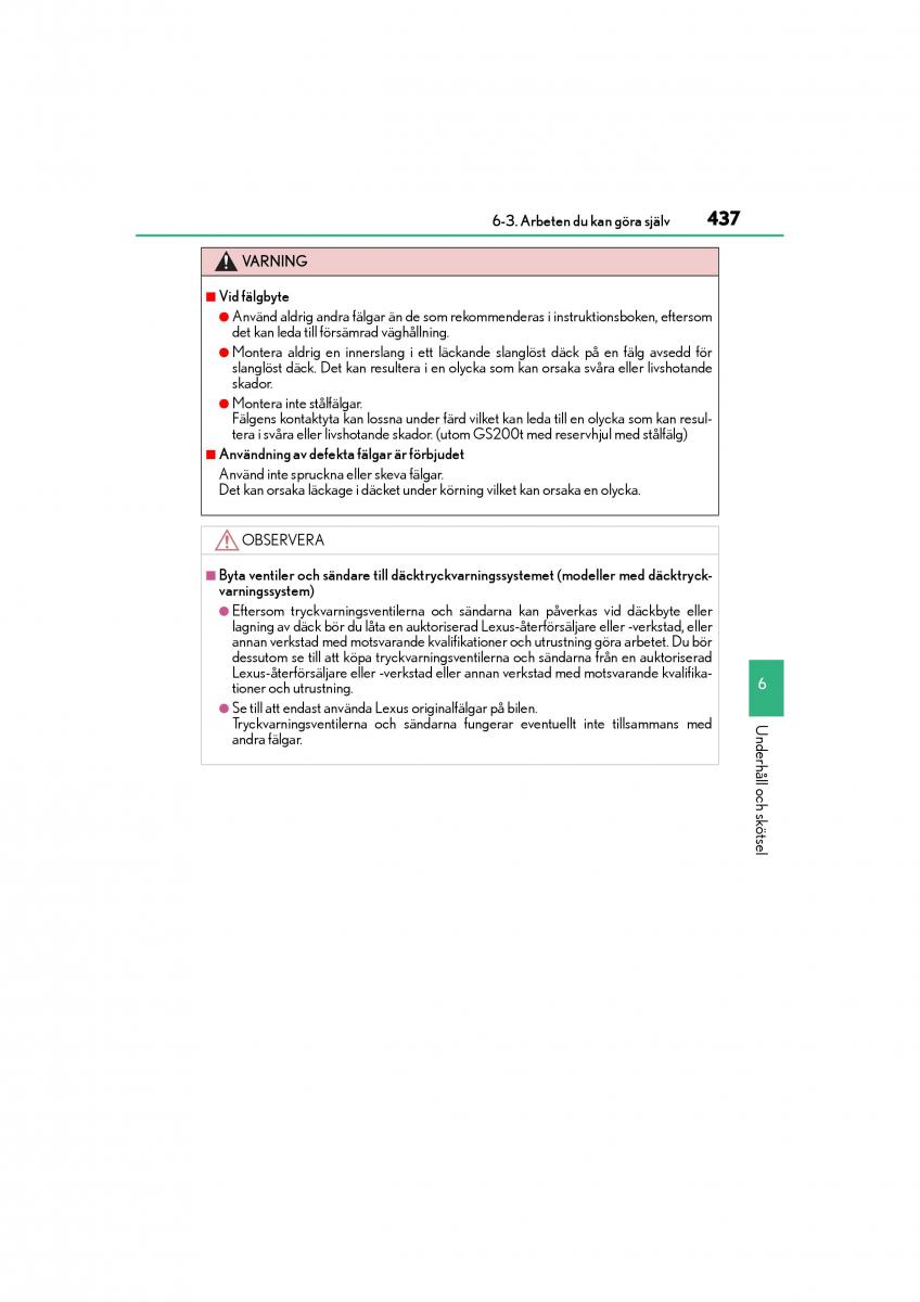 Lexus GS F IV 4 instruktionsbok / page 437