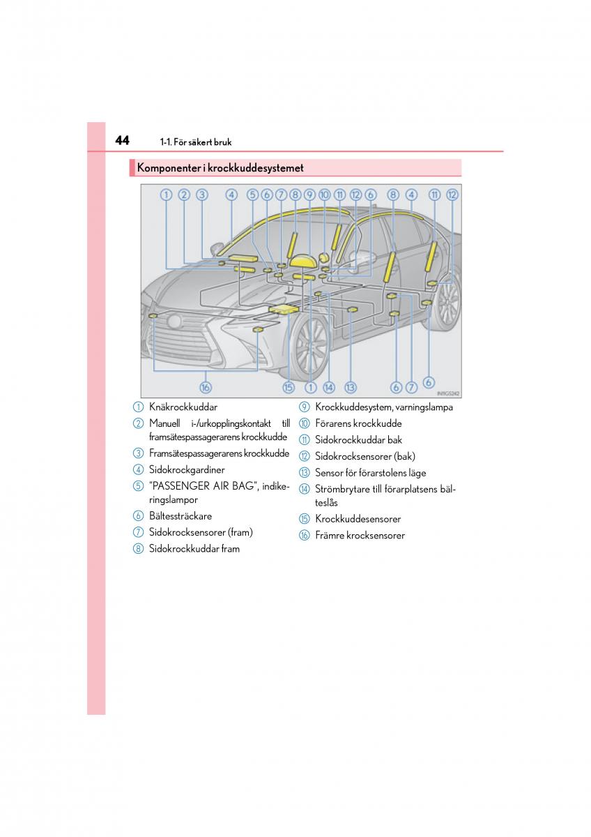 Lexus GS F IV 4 instruktionsbok / page 44