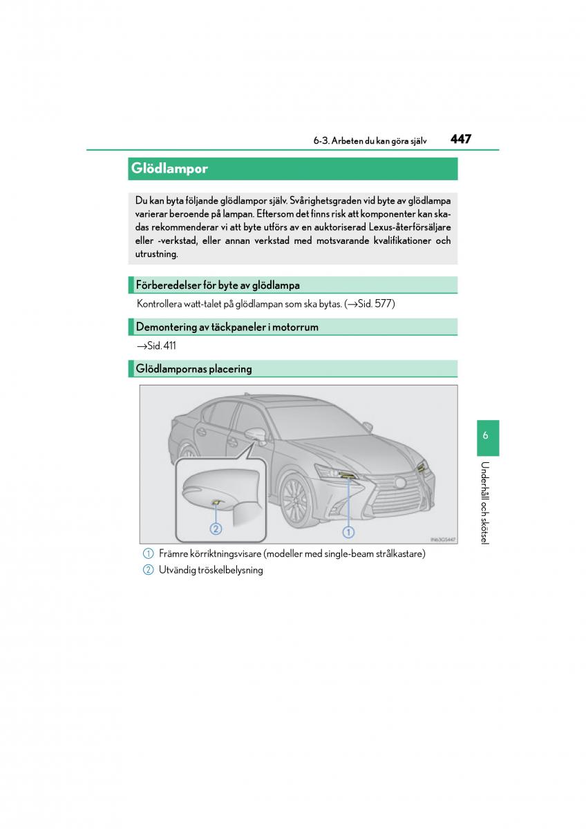 Lexus GS F IV 4 instruktionsbok / page 447