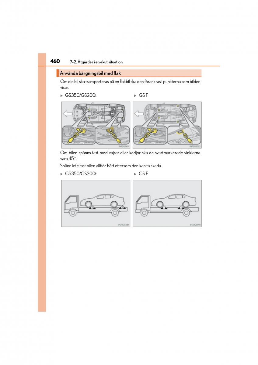 Lexus GS F IV 4 instruktionsbok / page 460