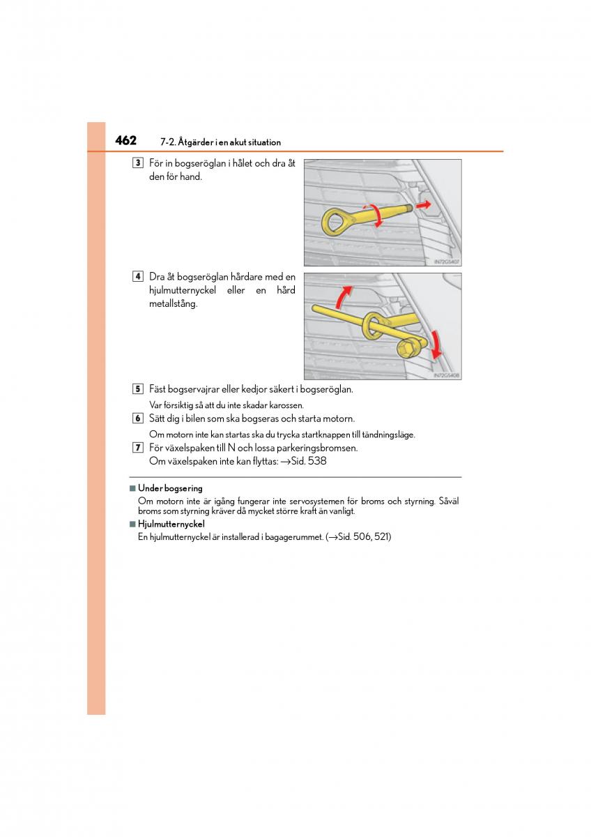 Lexus GS F IV 4 instruktionsbok / page 462