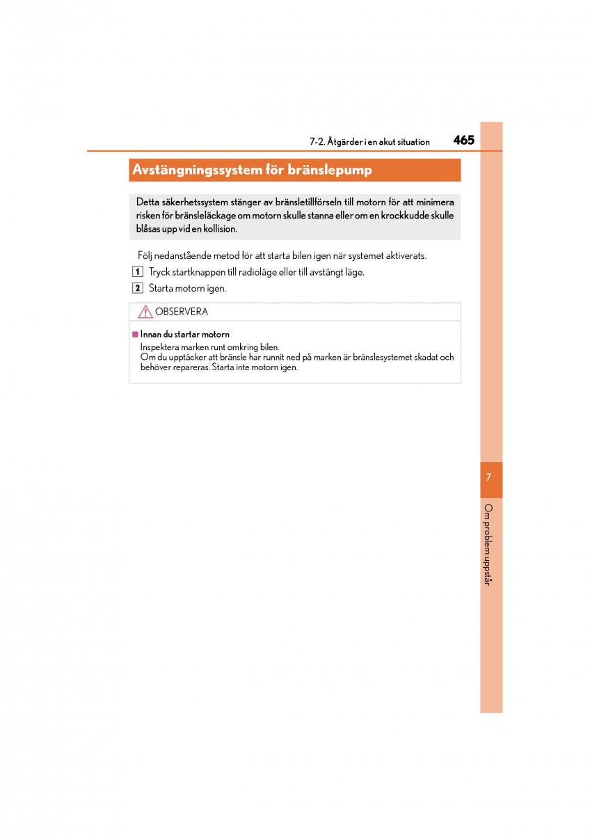 Lexus GS F IV 4 instruktionsbok / page 465