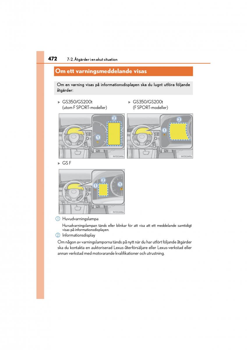 Lexus GS F IV 4 instruktionsbok / page 472