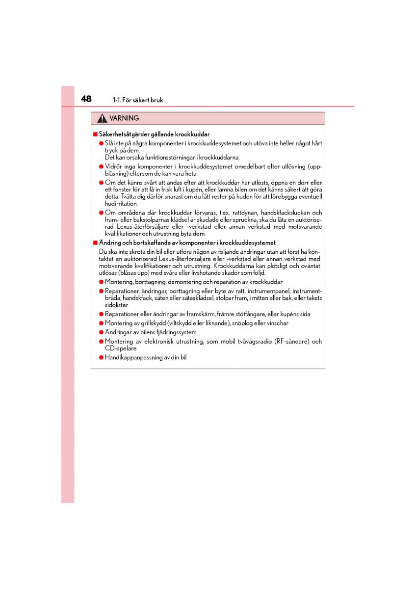 Lexus GS F IV 4 instruktionsbok / page 48