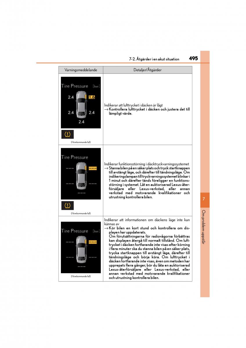 Lexus GS F IV 4 instruktionsbok / page 495