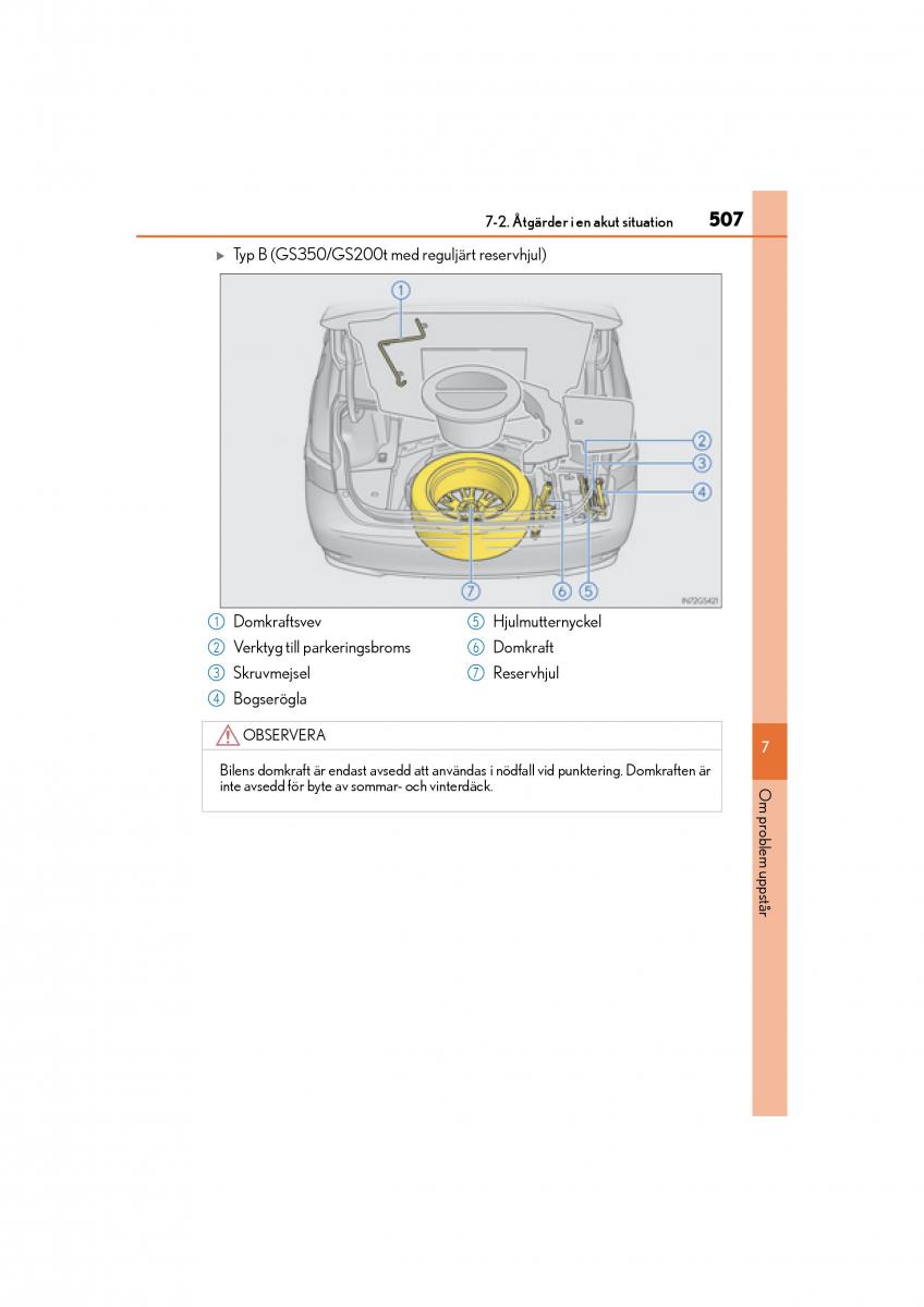 Lexus GS F IV 4 instruktionsbok / page 507