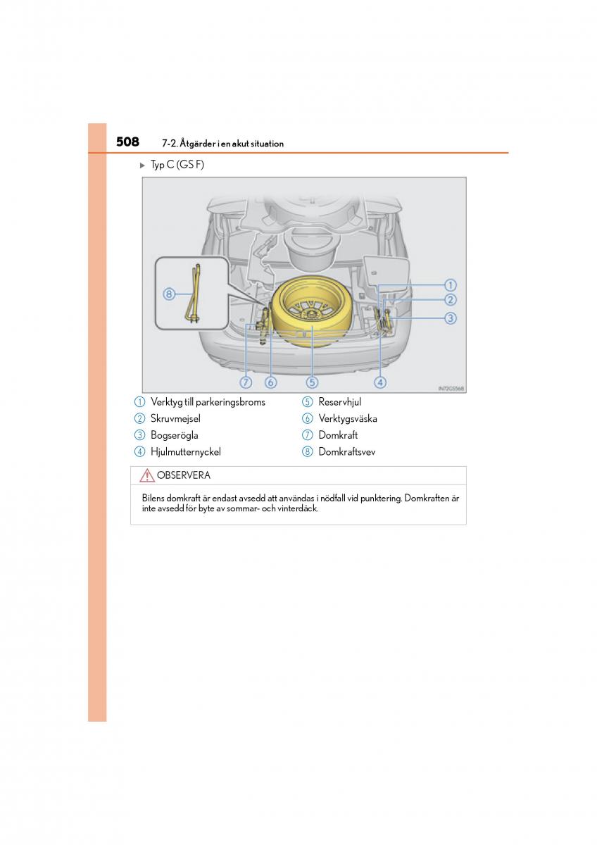 Lexus GS F IV 4 instruktionsbok / page 508