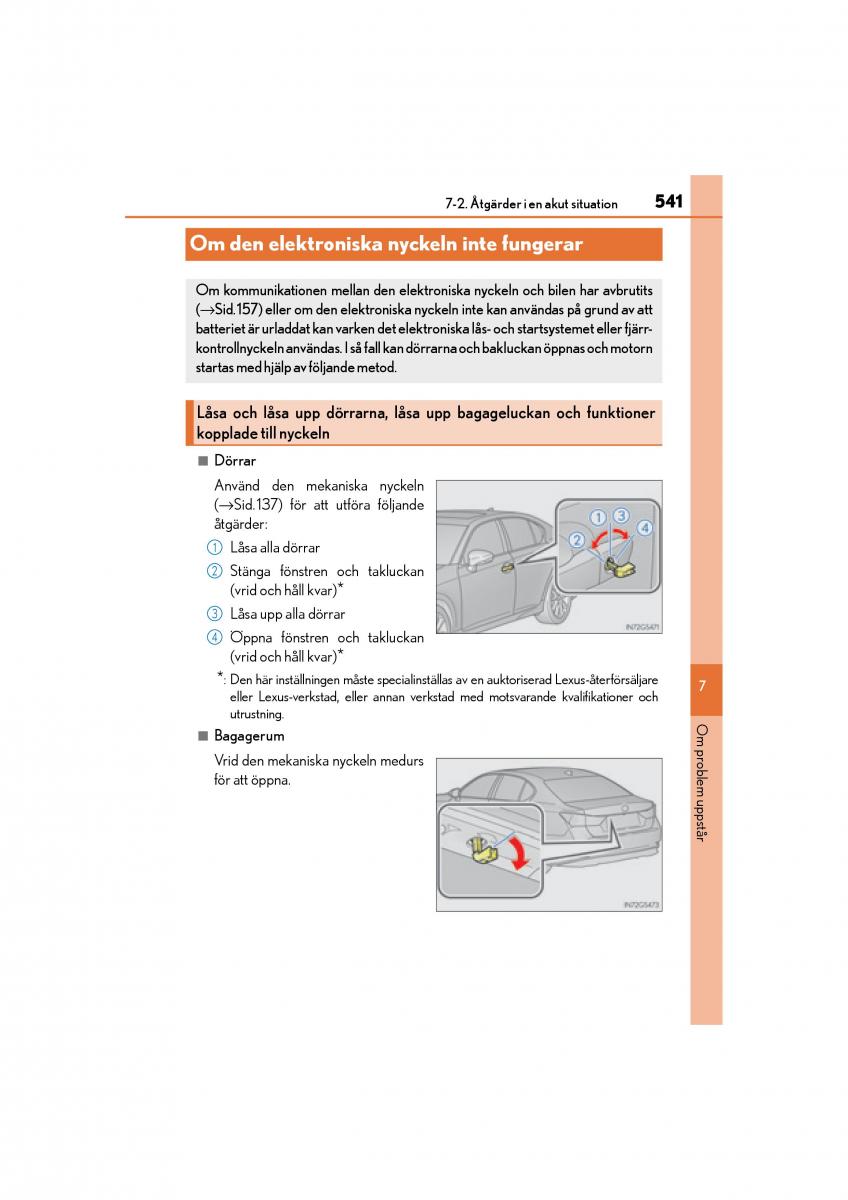 Lexus GS F IV 4 instruktionsbok / page 541