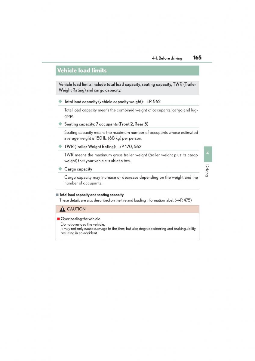 Lexus GX II 2 owners manual / page 167