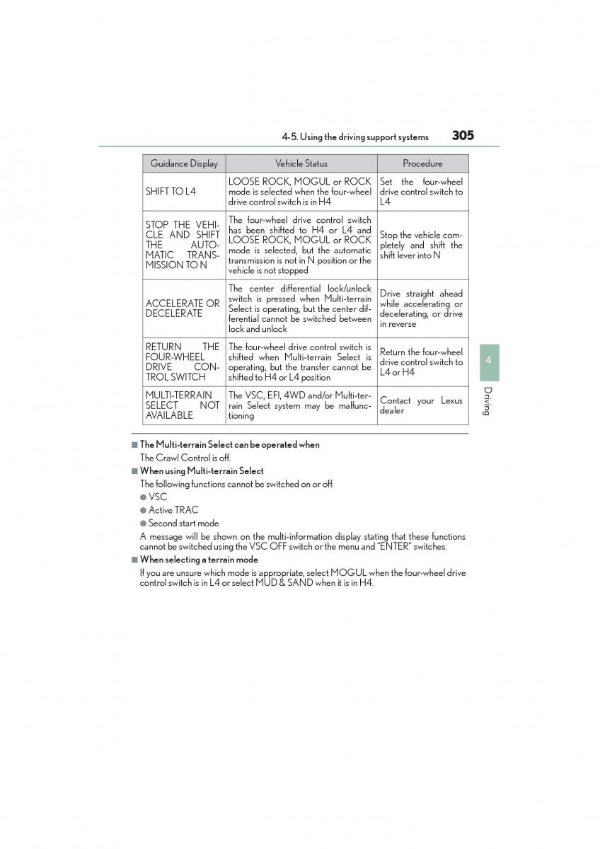 Lexus GX II 2 owners manual / page 307