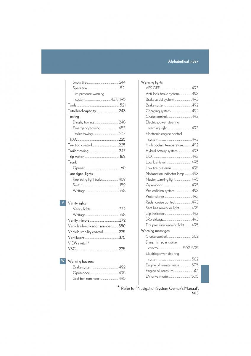 Lexus HS owners manual / page 605