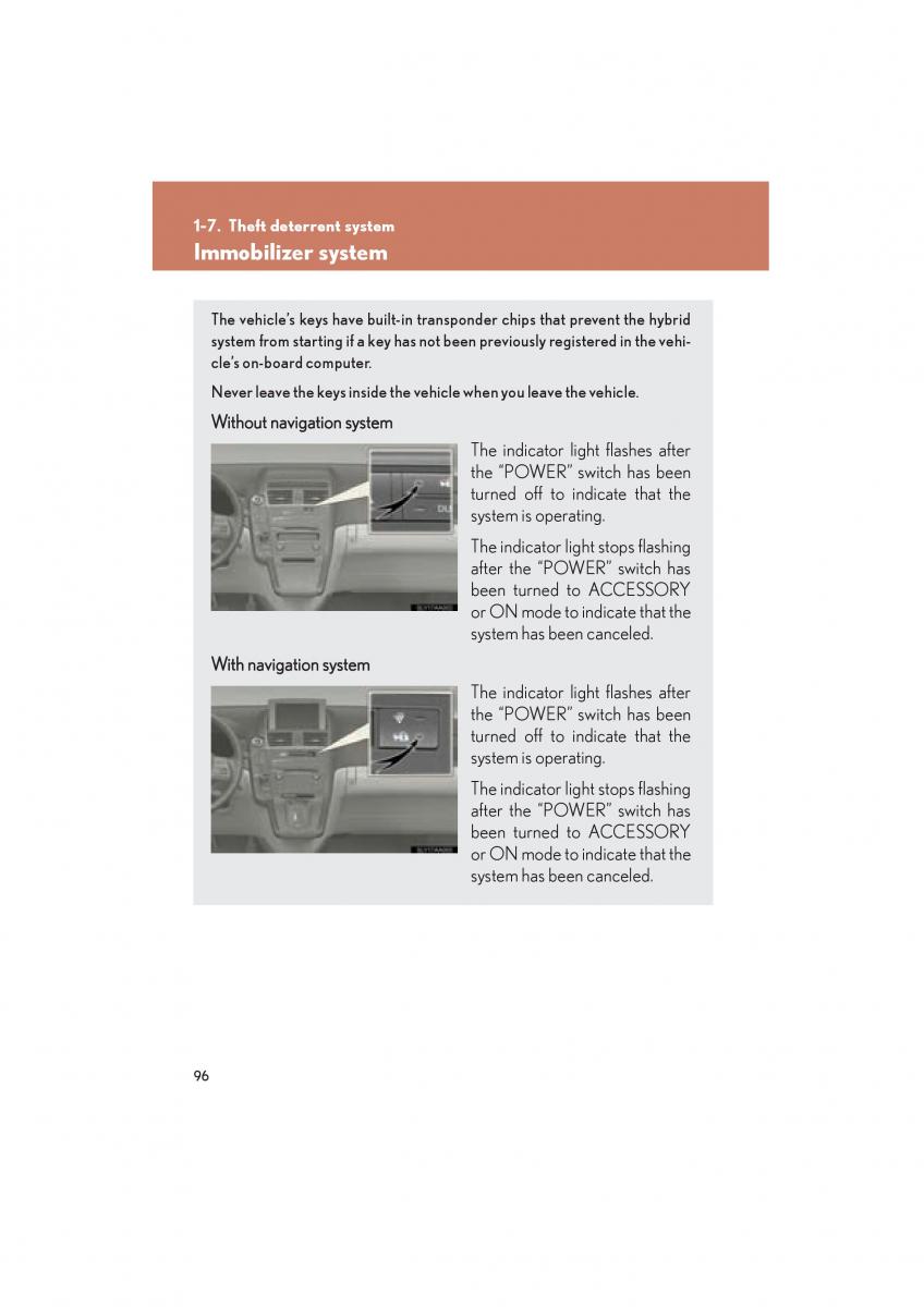 Lexus HS owners manual / page 98