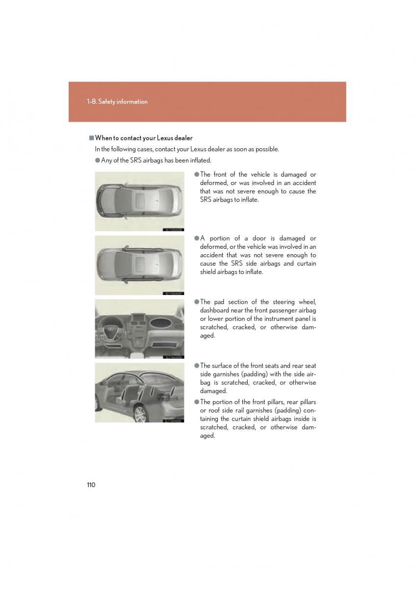 Lexus HS owners manual / page 112