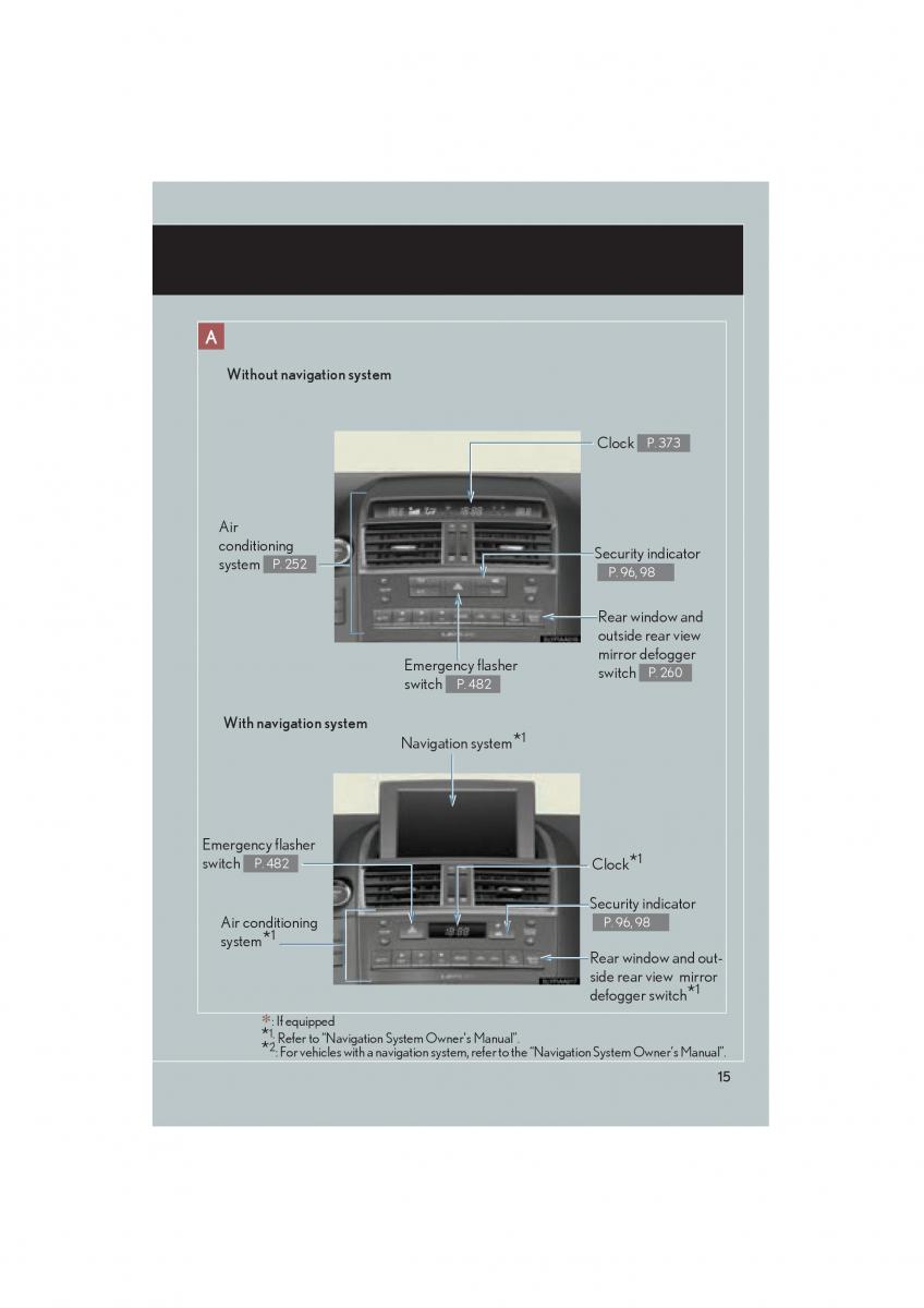 Lexus HS owners manual / page 17