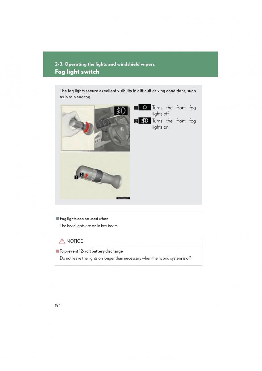 Lexus HS owners manual / page 196