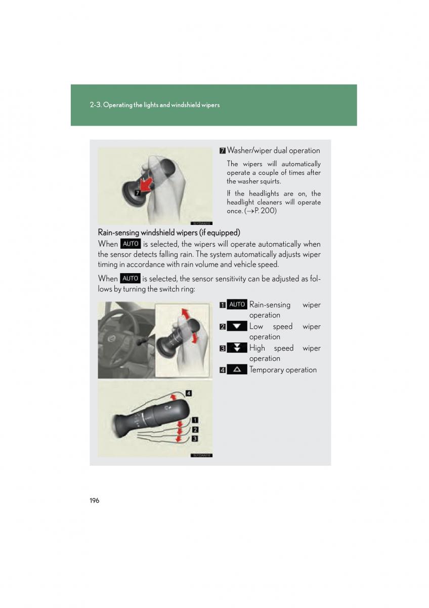 Lexus HS owners manual / page 198