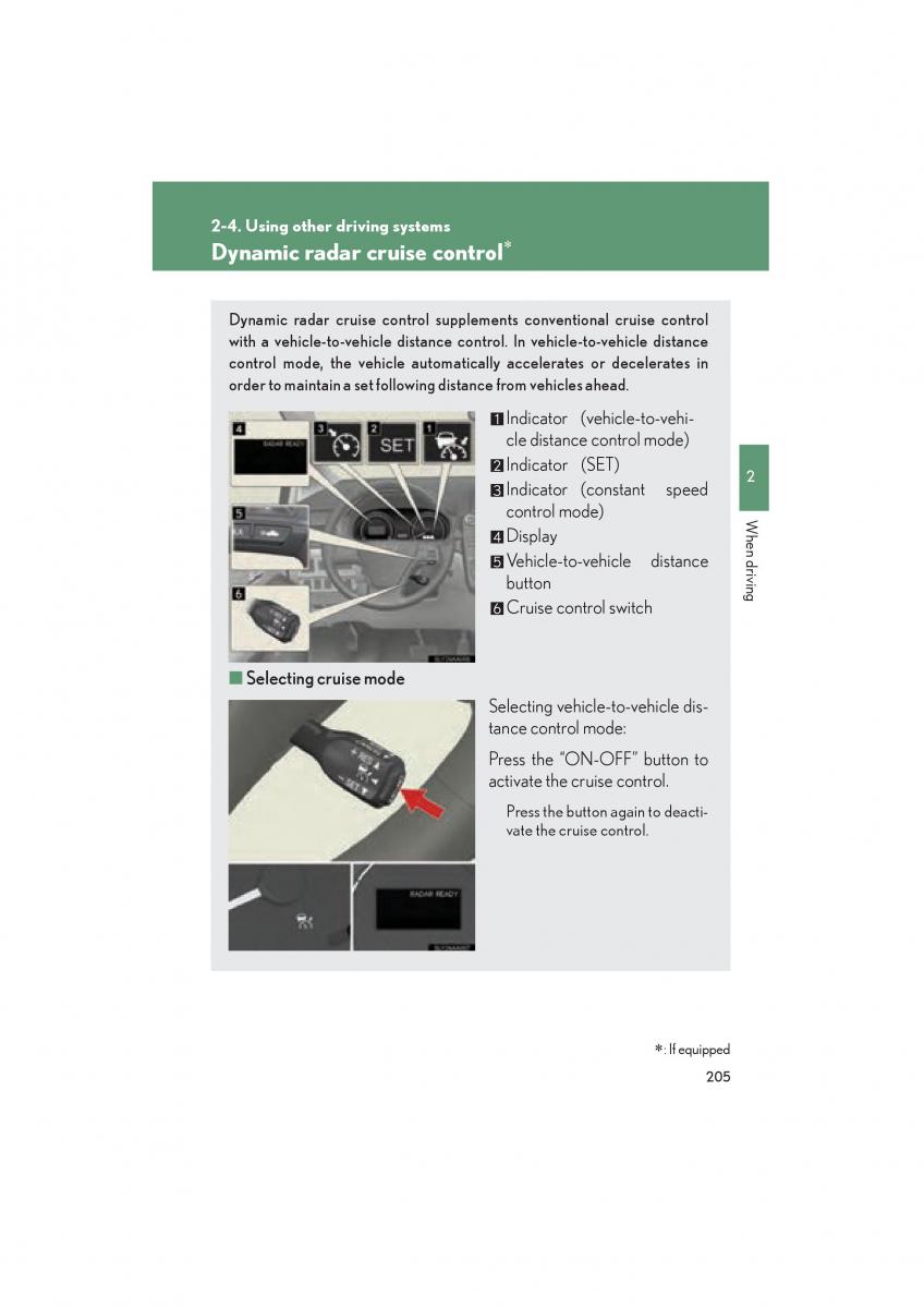 Lexus HS owners manual / page 207