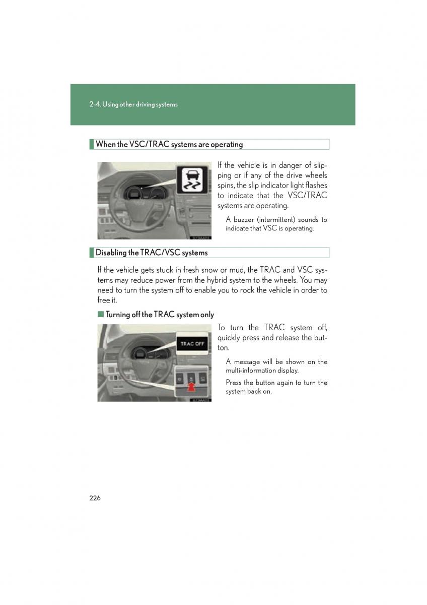 Lexus HS owners manual / page 228