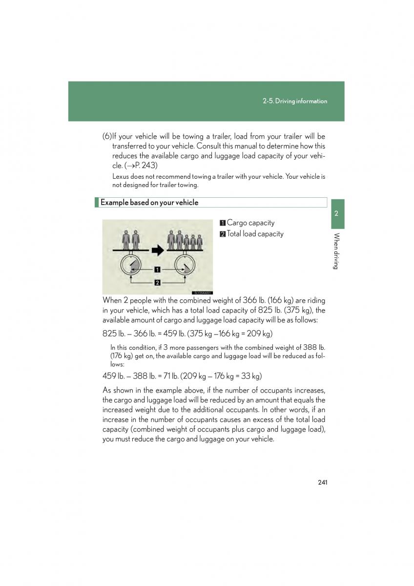 Lexus HS owners manual / page 243