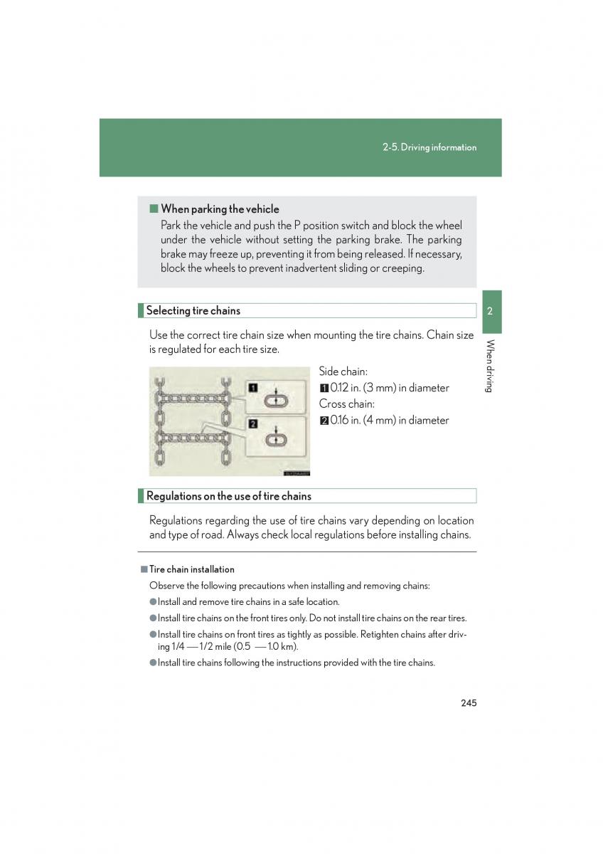 Lexus HS owners manual / page 247