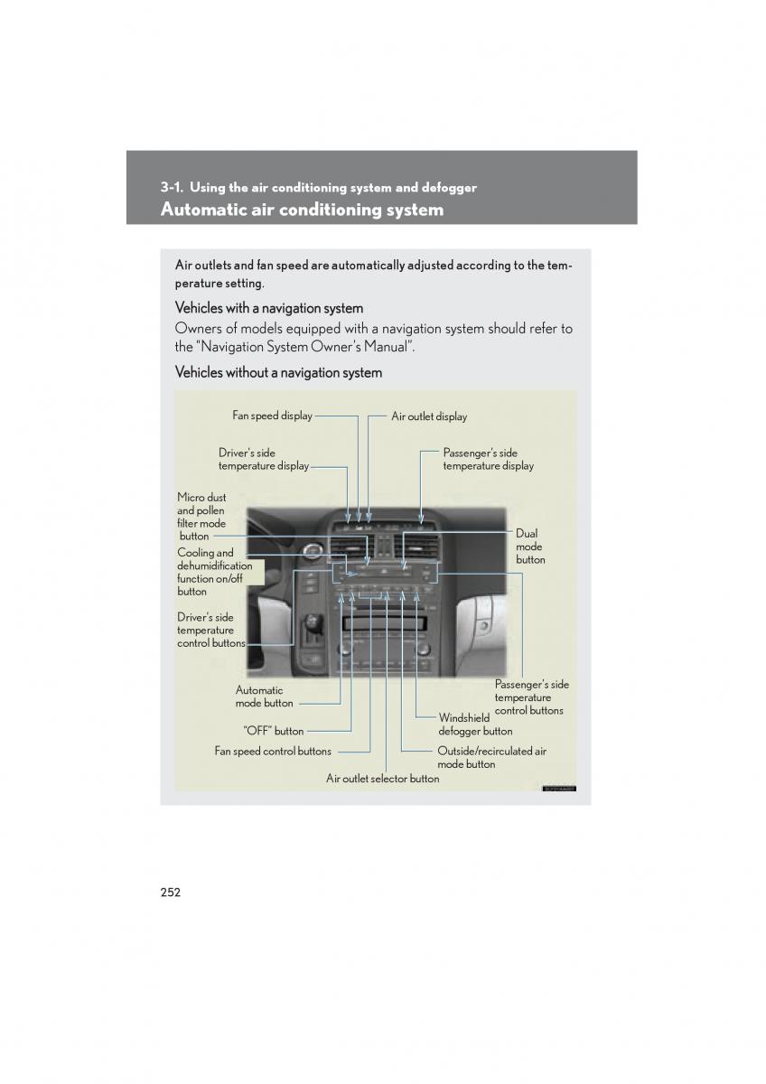 Lexus HS owners manual / page 254