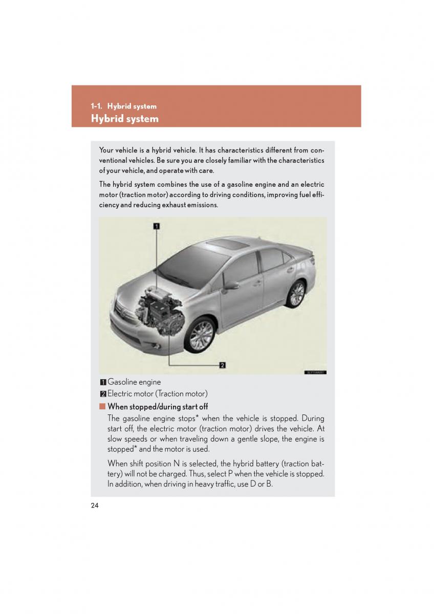 Lexus HS owners manual / page 26