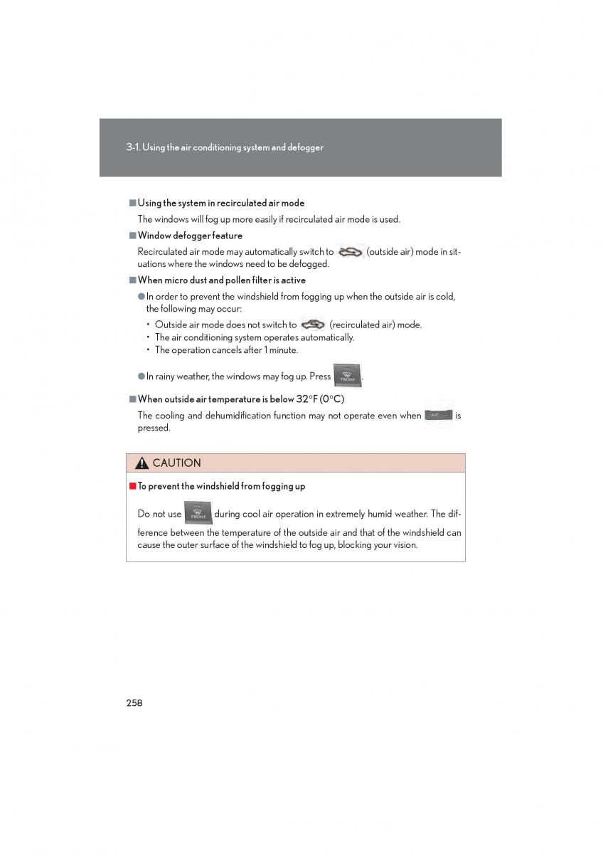 Lexus HS owners manual / page 260