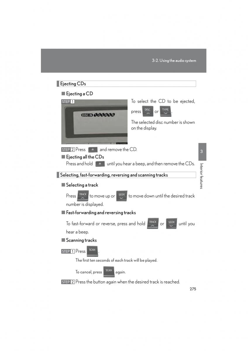 Lexus HS owners manual / page 277