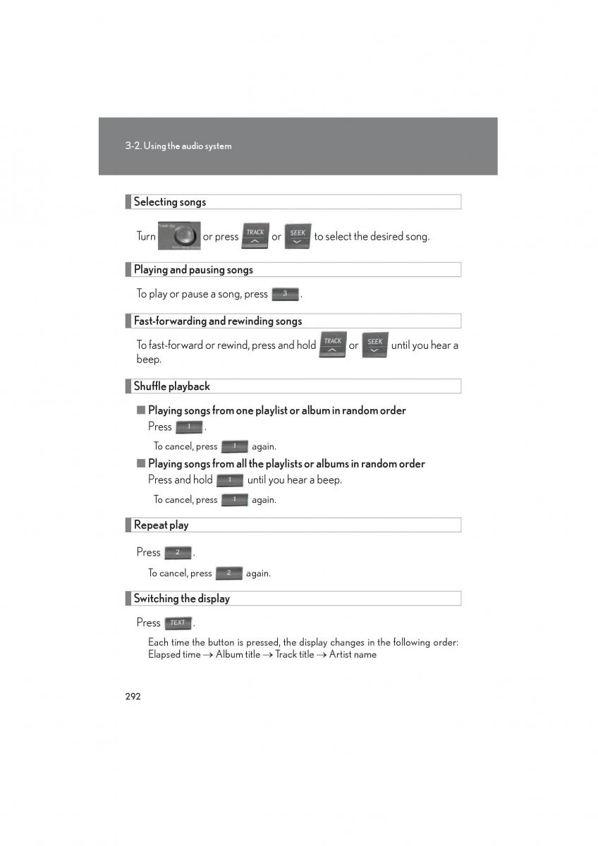 Lexus HS owners manual / page 294