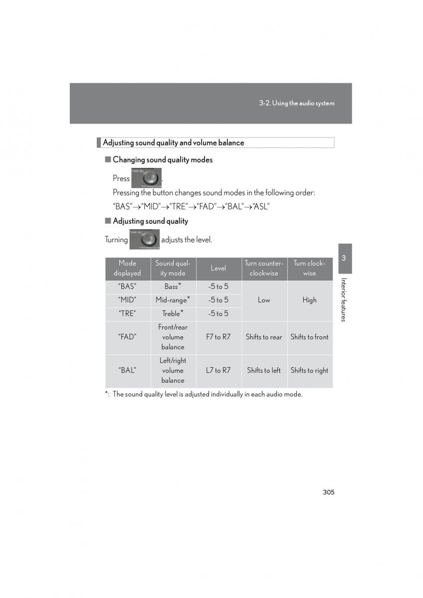 Lexus HS owners manual / page 307