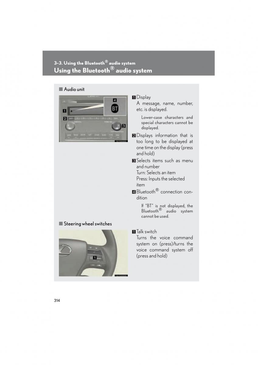 Lexus HS owners manual / page 316