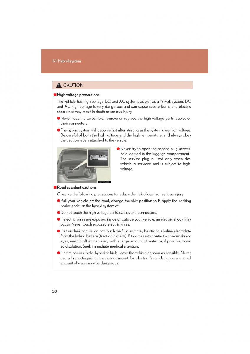 Lexus HS owners manual / page 32