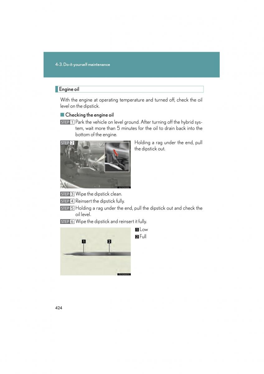 Lexus HS owners manual / page 426