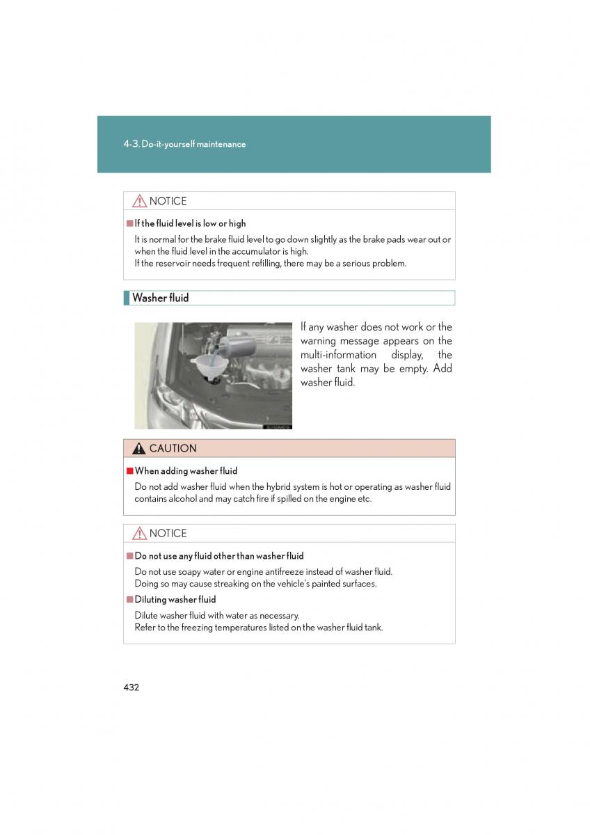 Lexus HS owners manual / page 434