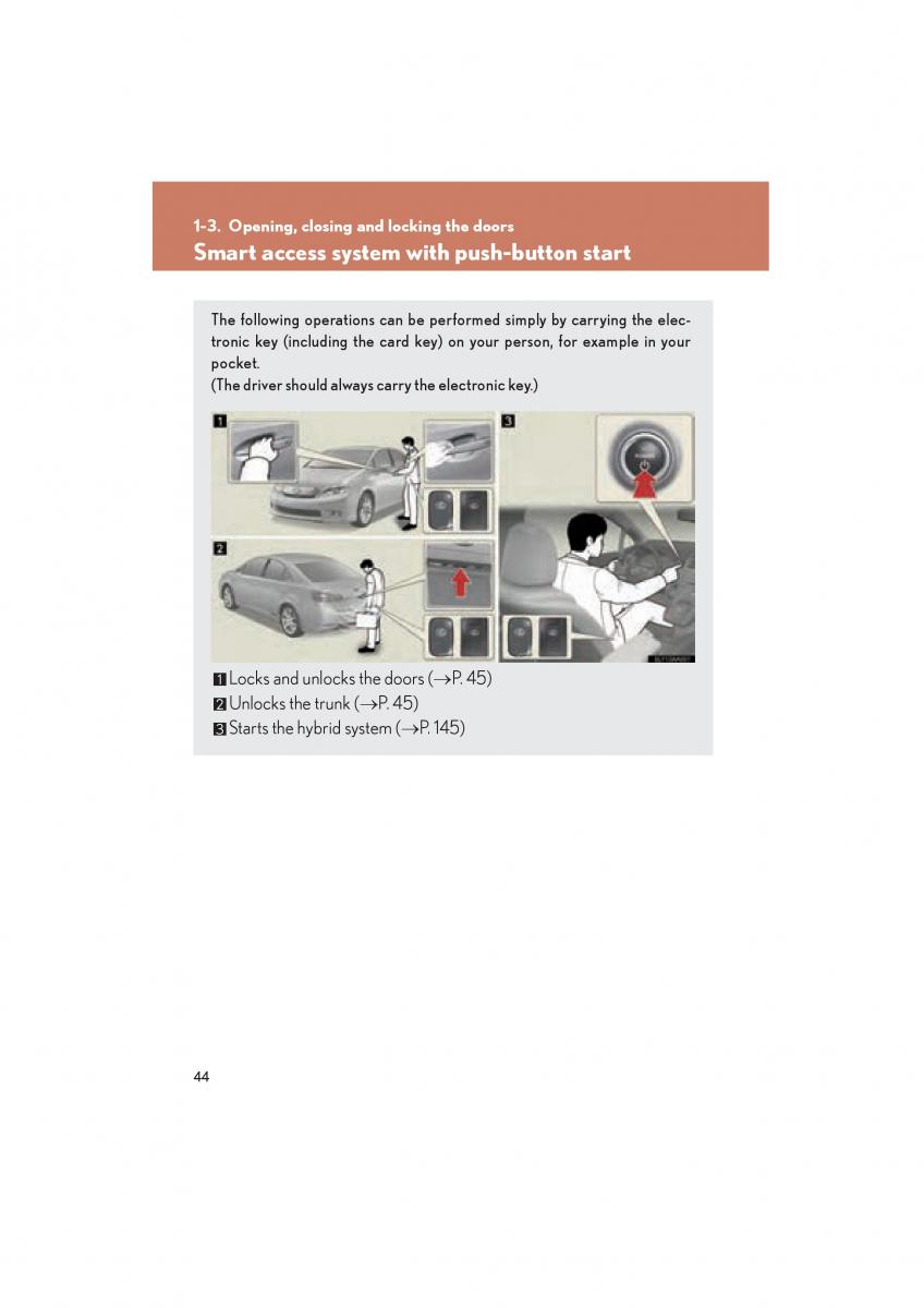 Lexus HS owners manual / page 46