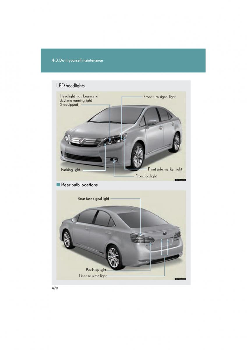 Lexus HS owners manual / page 472