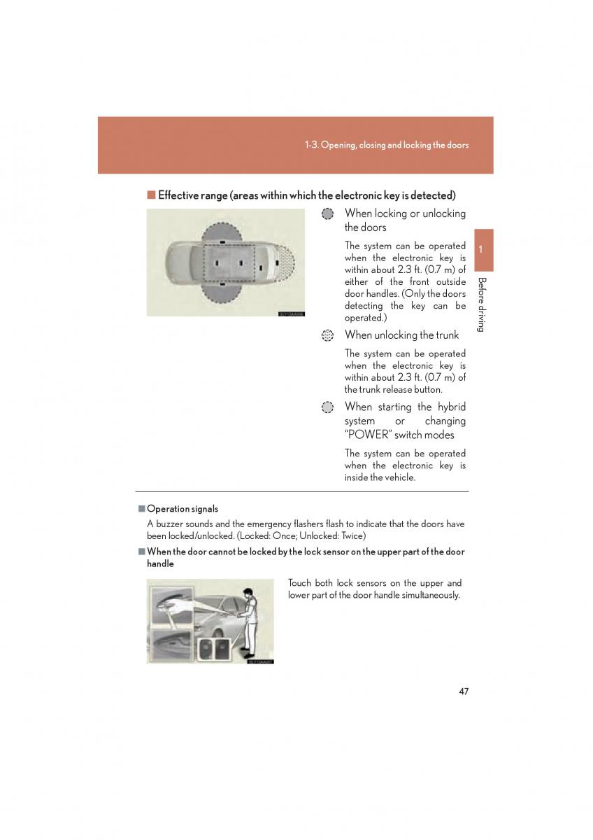 Lexus HS owners manual / page 49