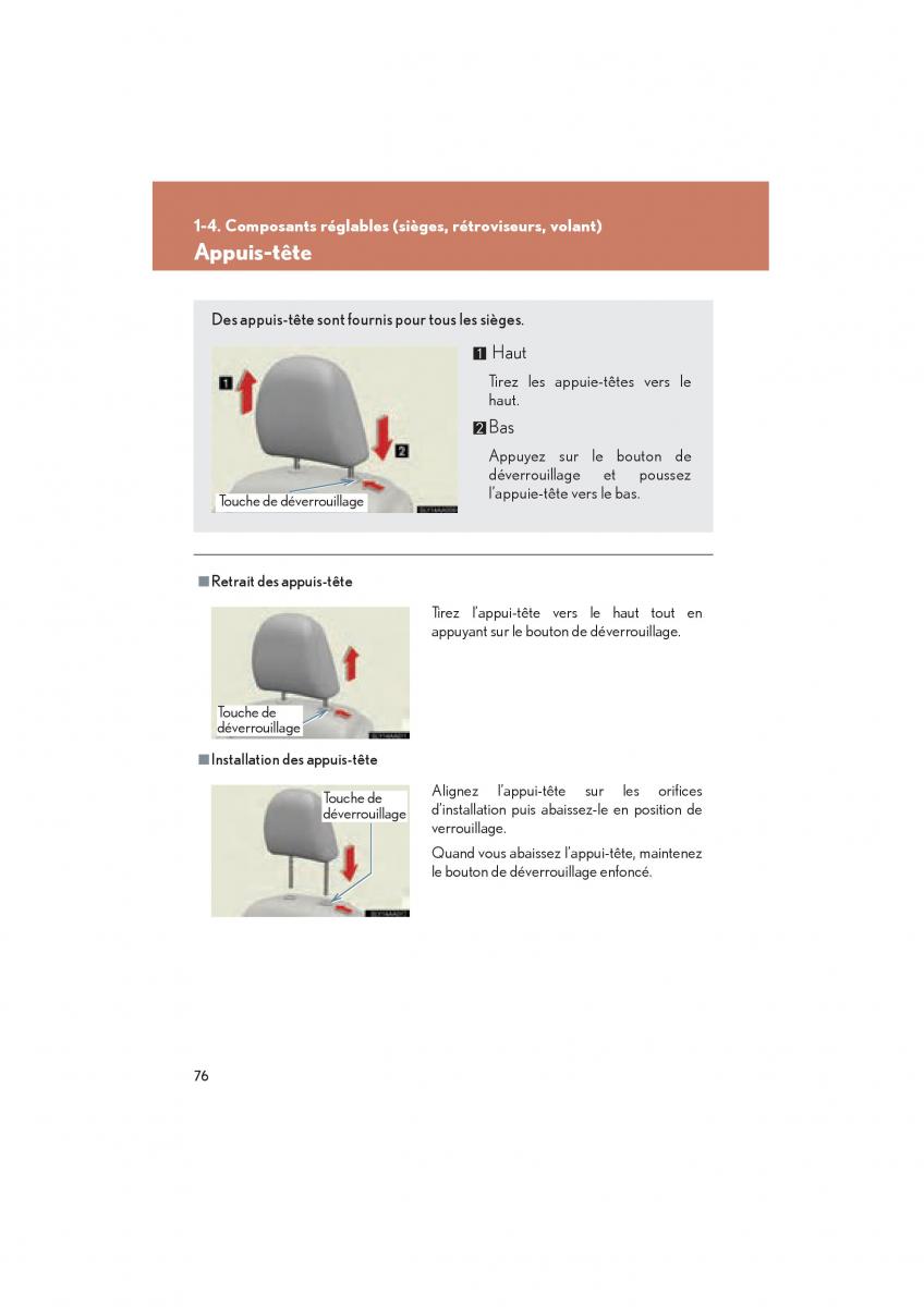 Lexus HS manuel du proprietaire / page 78