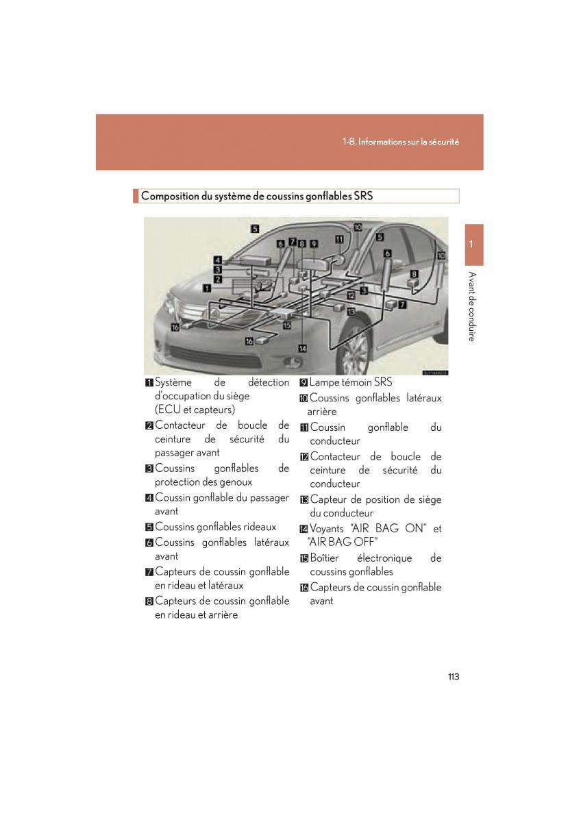 Lexus HS manuel du proprietaire / page 115