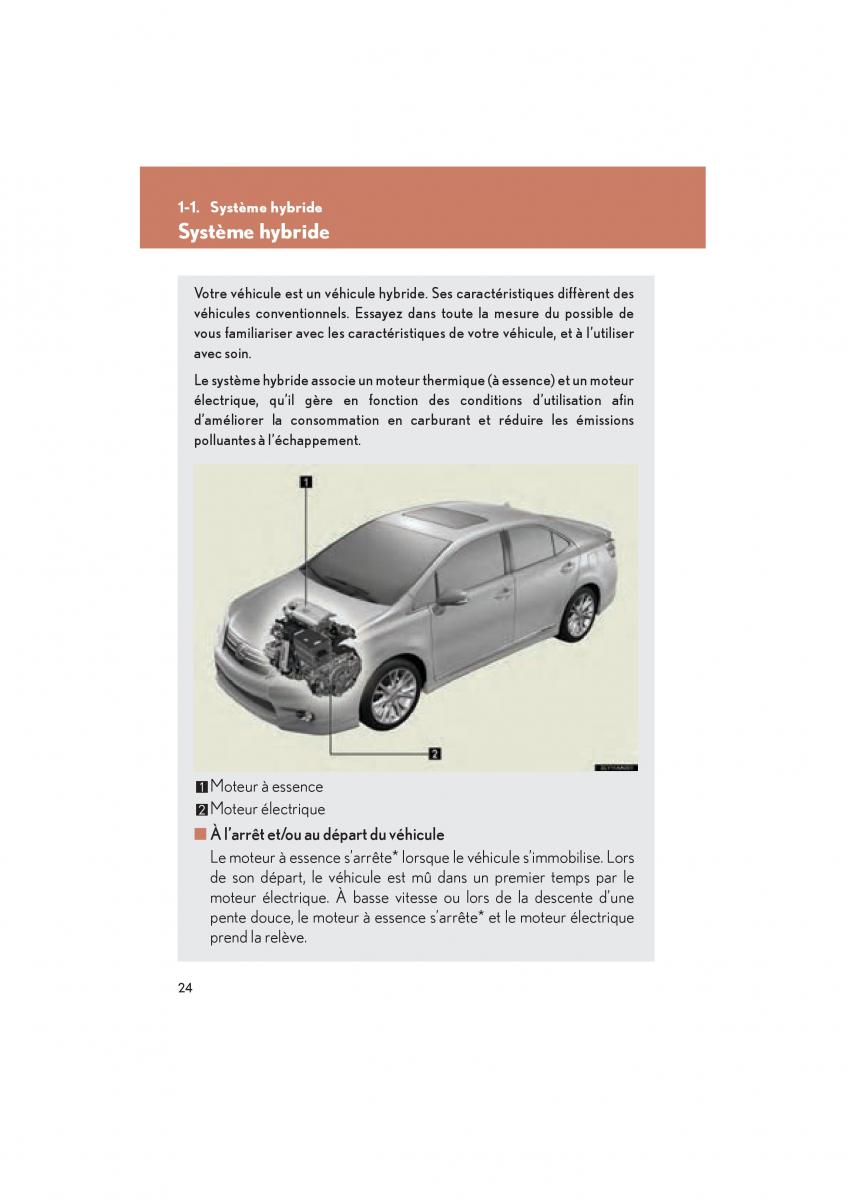 Lexus HS manuel du proprietaire / page 26