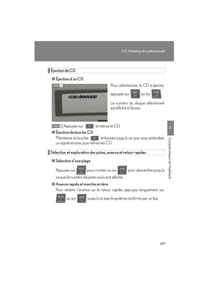 Lexus HS manuel du proprietaire / page 299