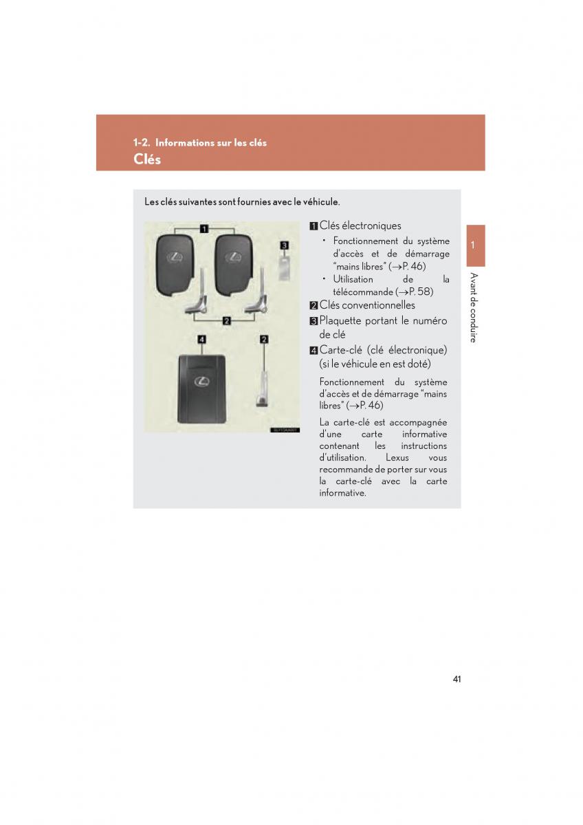 Lexus HS manuel du proprietaire / page 43