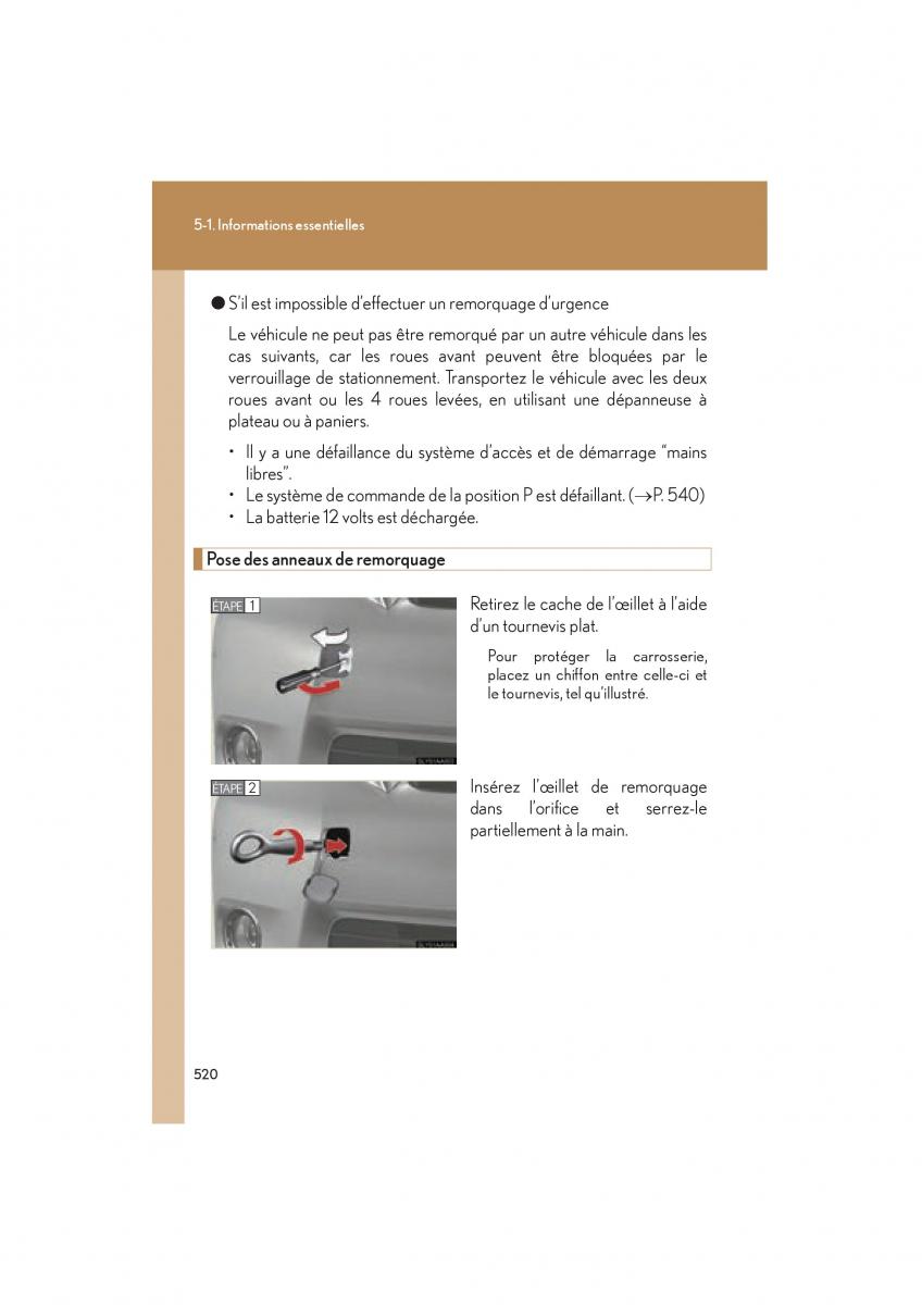 Lexus HS manuel du proprietaire / page 522