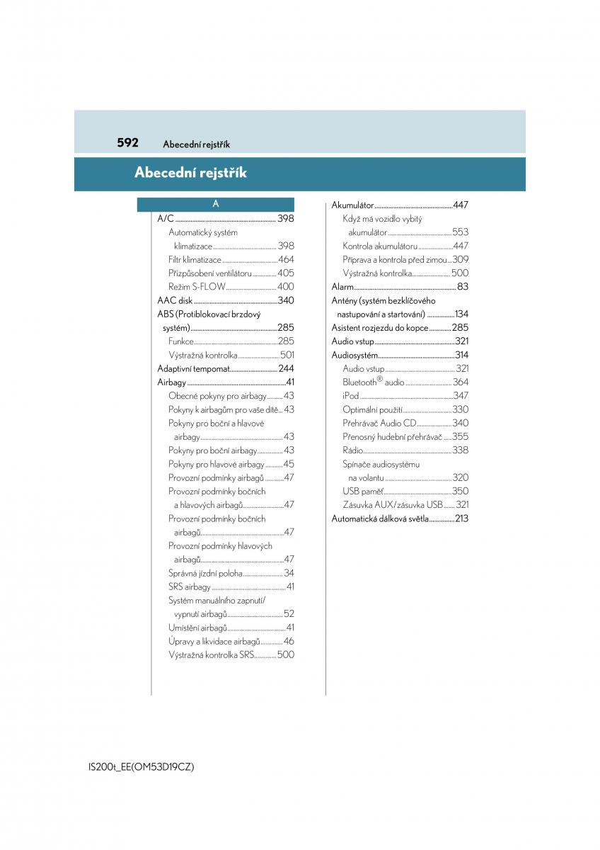 Lexus IS200t III 3 navod k obsludze / page 592
