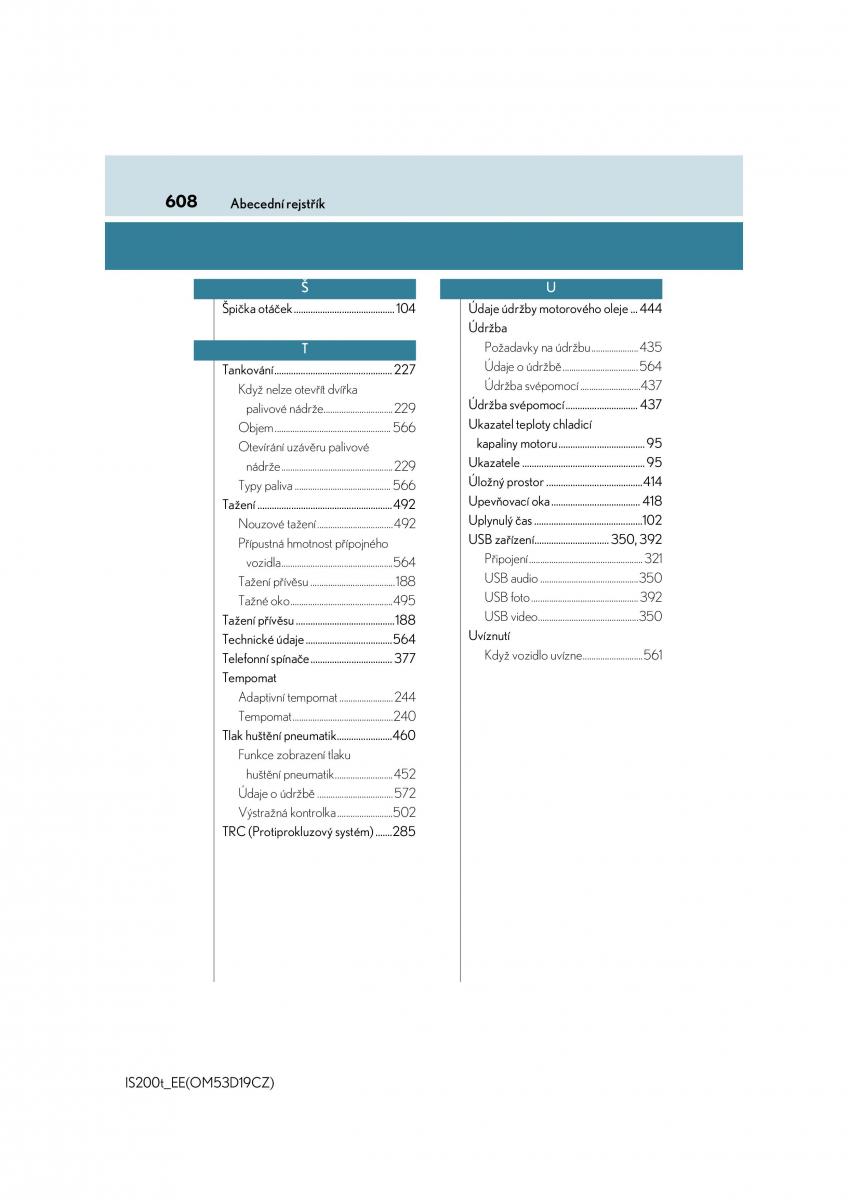 Lexus IS200t III 3 navod k obsludze / page 608
