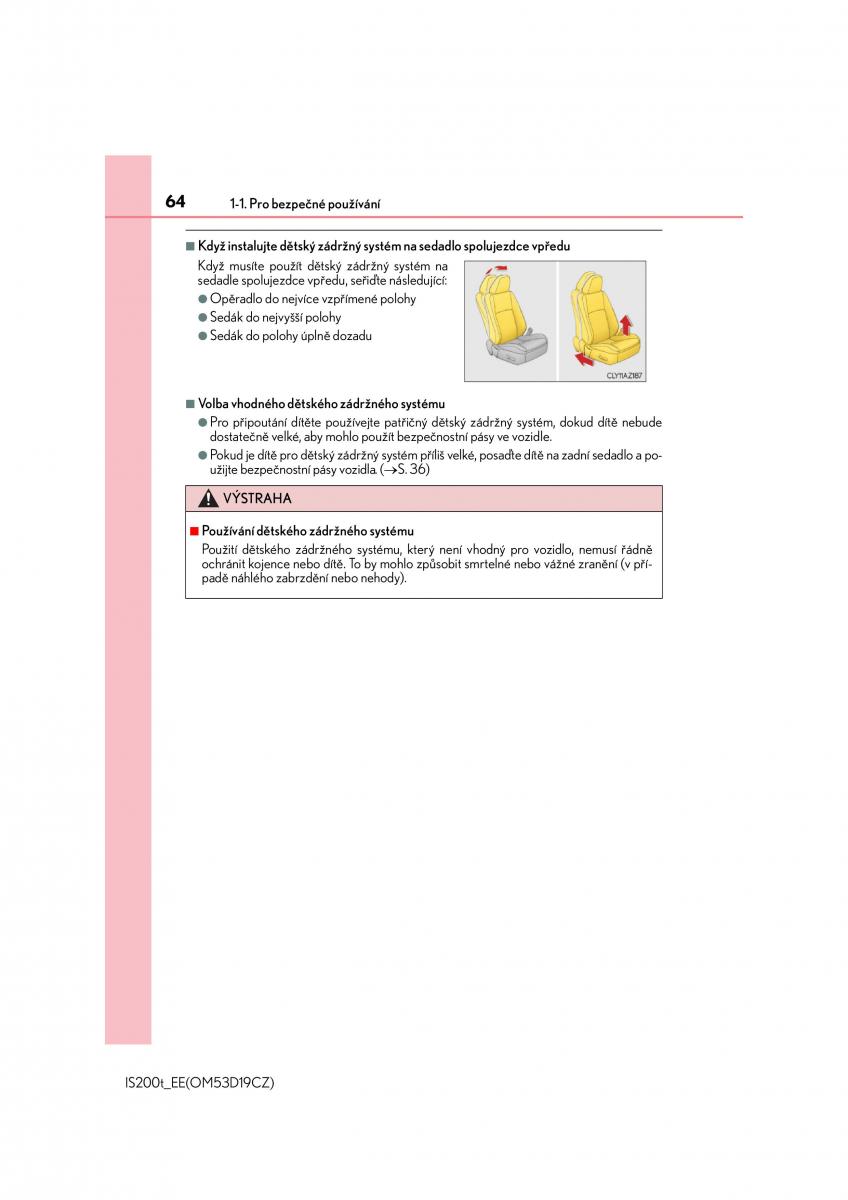 Lexus IS200t III 3 navod k obsludze / page 64